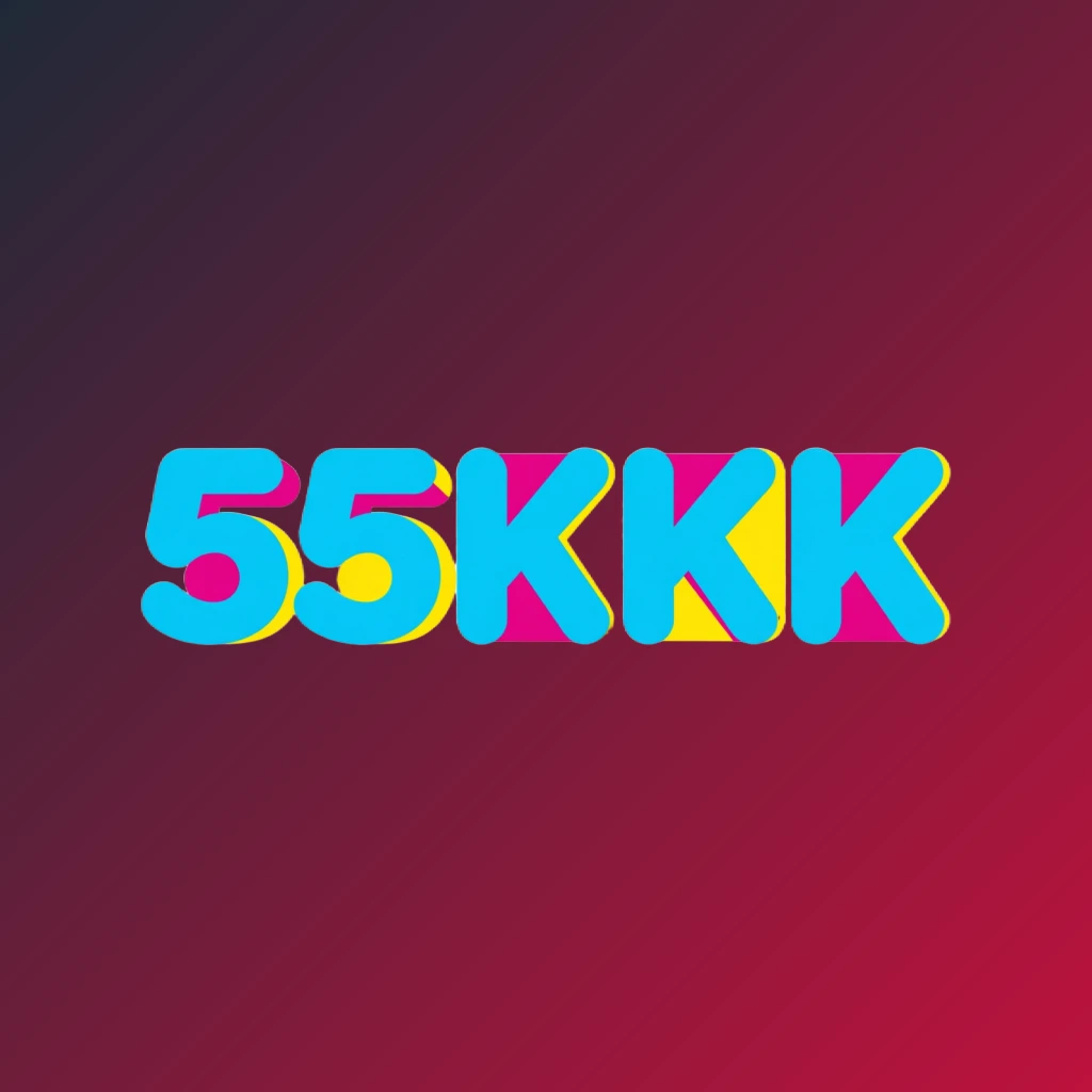 Logotipo de entretenimento moderno para 55KKK com texto arredondado em negrito em ciano vibrante, magenta e amarelo, com detalhes geométricos divertidos sobre fundo transparente Logotipo de entretenimento moderno para 55KKK com texto arredondado em negrito em ciano vibrante, magenta e amarelo, com detalhes geométricos divertidos sobre fundo transparente